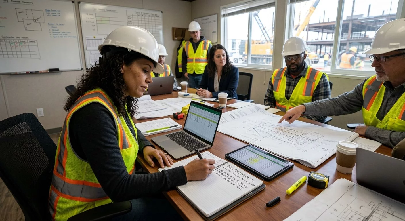 Capturing Action Items and Follow-up Requirements from Construction Review Meetings